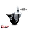 Service Caster 3 Inch Hard Rubber 12 Inch Threaded Stem Caster with Brake SCC-TS20S314-HRS-PLB-121315